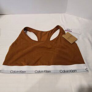 2X-Terracotta Brown-CALVIN KLEIN MODERN COTTON Naturals Womens Unlined Bralette